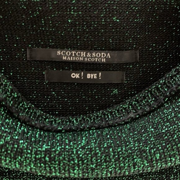 Scotch And Soda Maison Scotch Colorblock Knit Sweater Green Pink Tan Medium - Picture 6 of 8